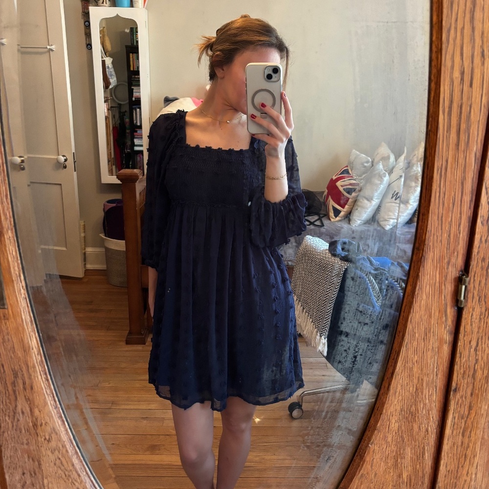 Altard State Dress Navy Blue Long Sleeve Size S